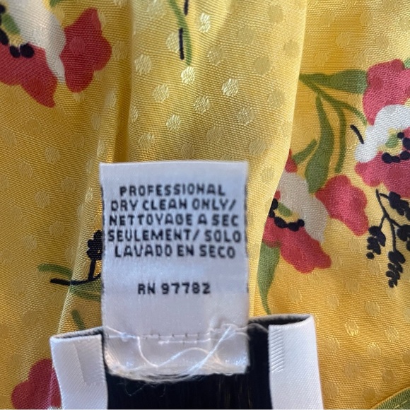 Jill Stuart puff sleeve floral print midi dress yellow 22774 - Picture 13 of 16